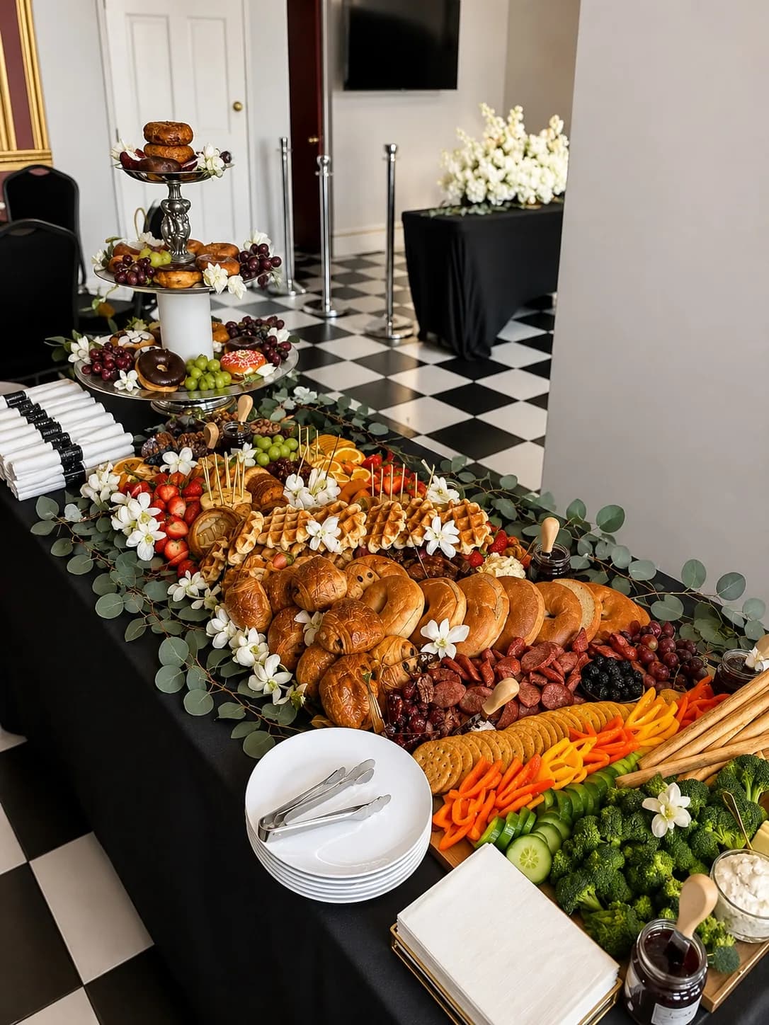 Charcuterie and grazing display for a private event by KMR Gourmet in Pasadena