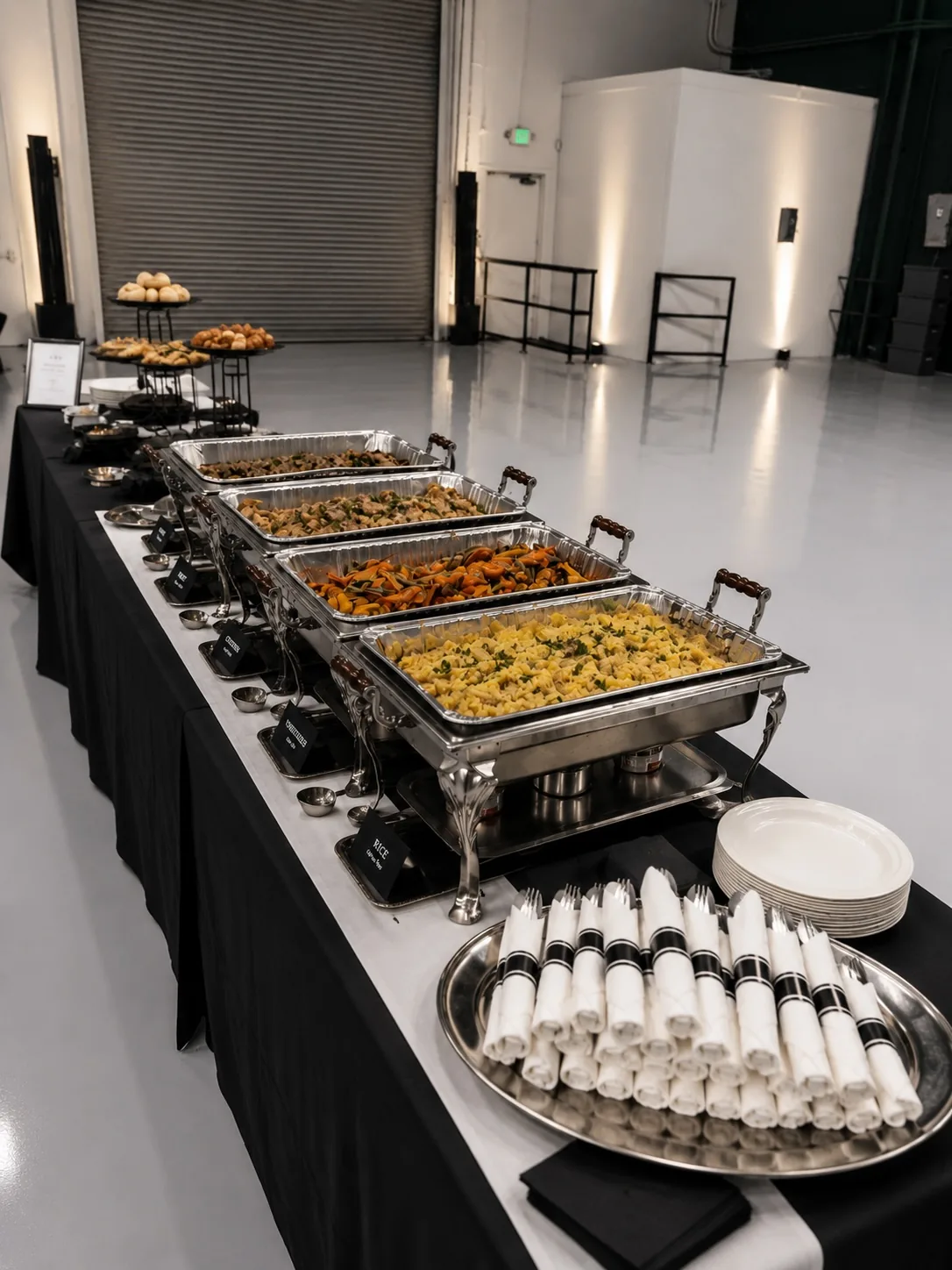 KMR Gourmet catering buffet served at an event in Irvine