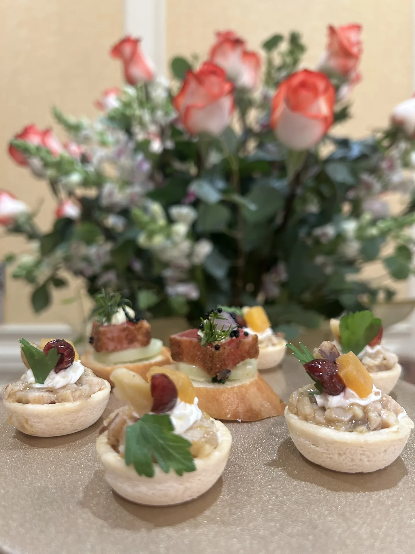 Floral wedding event table styled and catered by KMR Gourmet in Anaheim