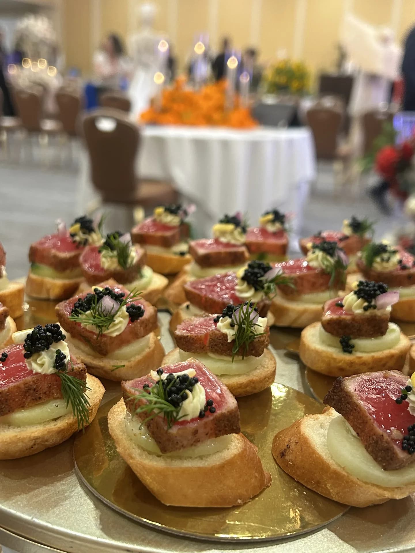 KMR Gourmet elegant event table setting at a Los Angeles gala